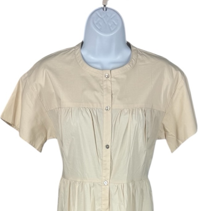 Bird & Knoll Palma Maxi Dress Ivory Cotton Poplin Nwt Size Xs — image 6 of 8